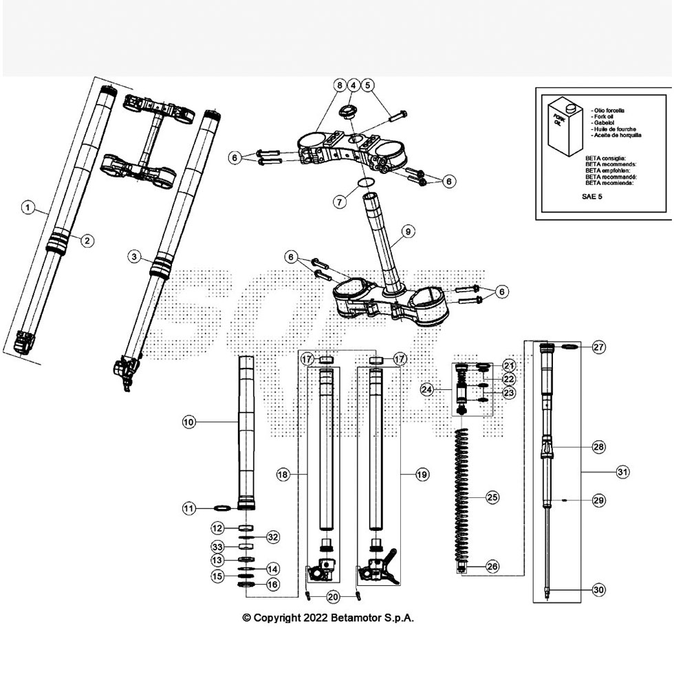 Beta RX300 24 Gabel Ersatzteile